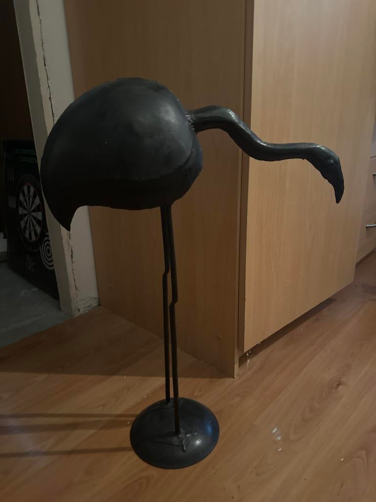 Decoratieve Flamingo Beeld Zwart Metaal, Zwart, Ophalen of Verzenden, Zo goed als nieuw, Metaal