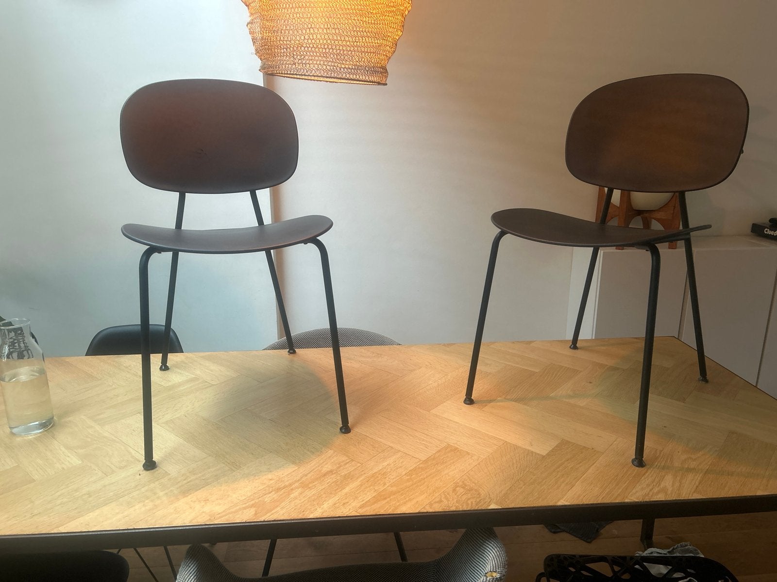 Tondina Pop stoelen zwart kunststof - 2 stuks, Ophalen, Kunststof, Gebruikt, Twee