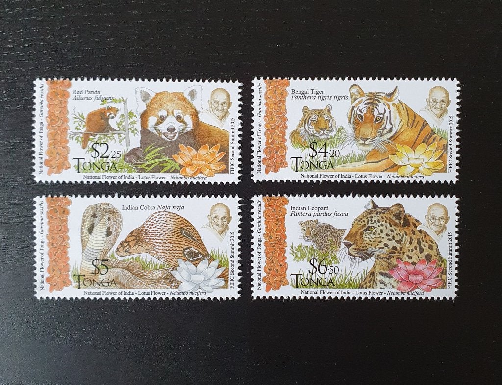 Tonga 2016 Gandhi Dieren Michel 2074-2077 postfris, Verzenden, Postfris, Dier of Natuur