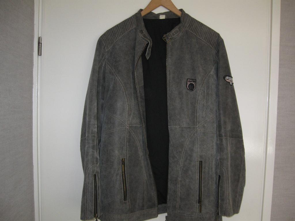 leren jas, Ophalen, Maat 46/48 (XL) of groter, Onbekend, Grijs