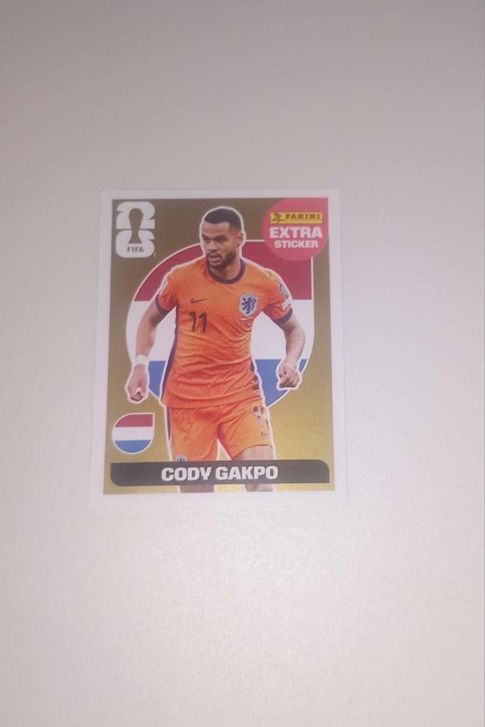 Panini WC extra sticker goud Cody Gakpo, Verzenden, Nieuw, Sport
