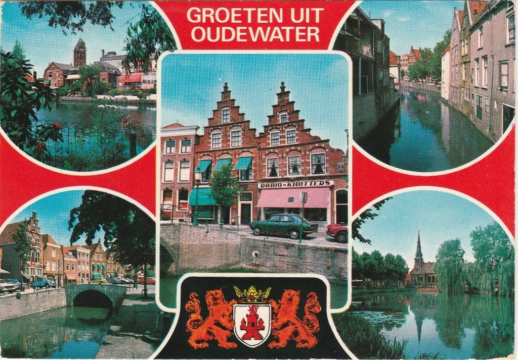 OUDEWATER Haven Brug Gevels Groeten, Verzamelen, Verzenden, 1960 tot 1980, Gelopen, Utrecht