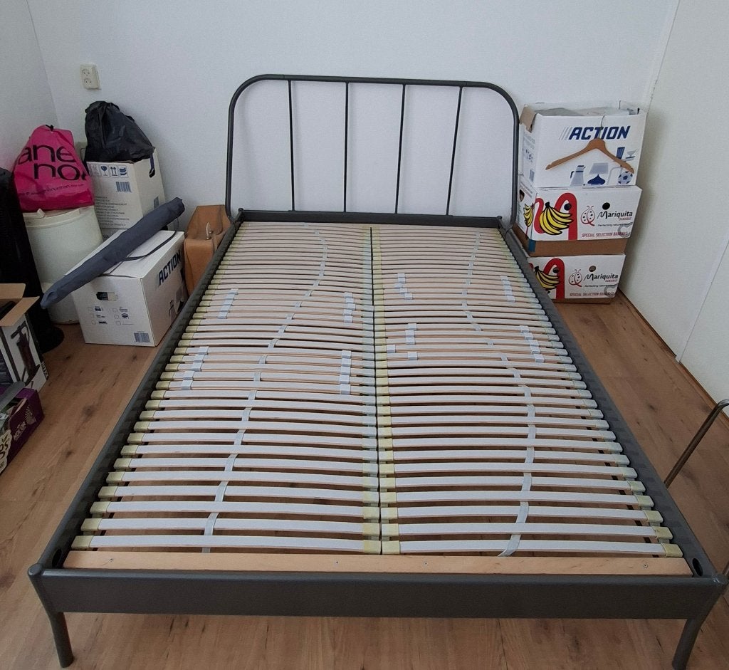 Bedframe Kopardal +lattenbodem +matras Vesteröy. Alles IKEA, Ophalen, Eenpersoons, 140 cm, Zo goed als nieuw