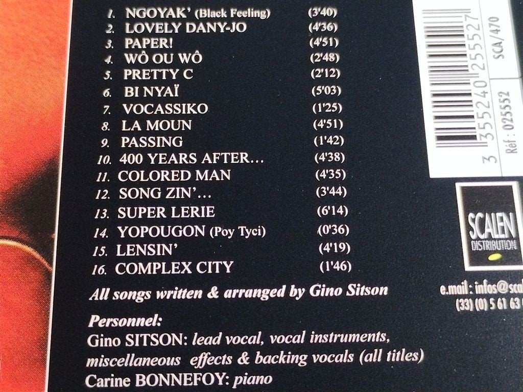 Gino Sitson - Song Zin, Ophalen of Verzenden, Zo goed als nieuw