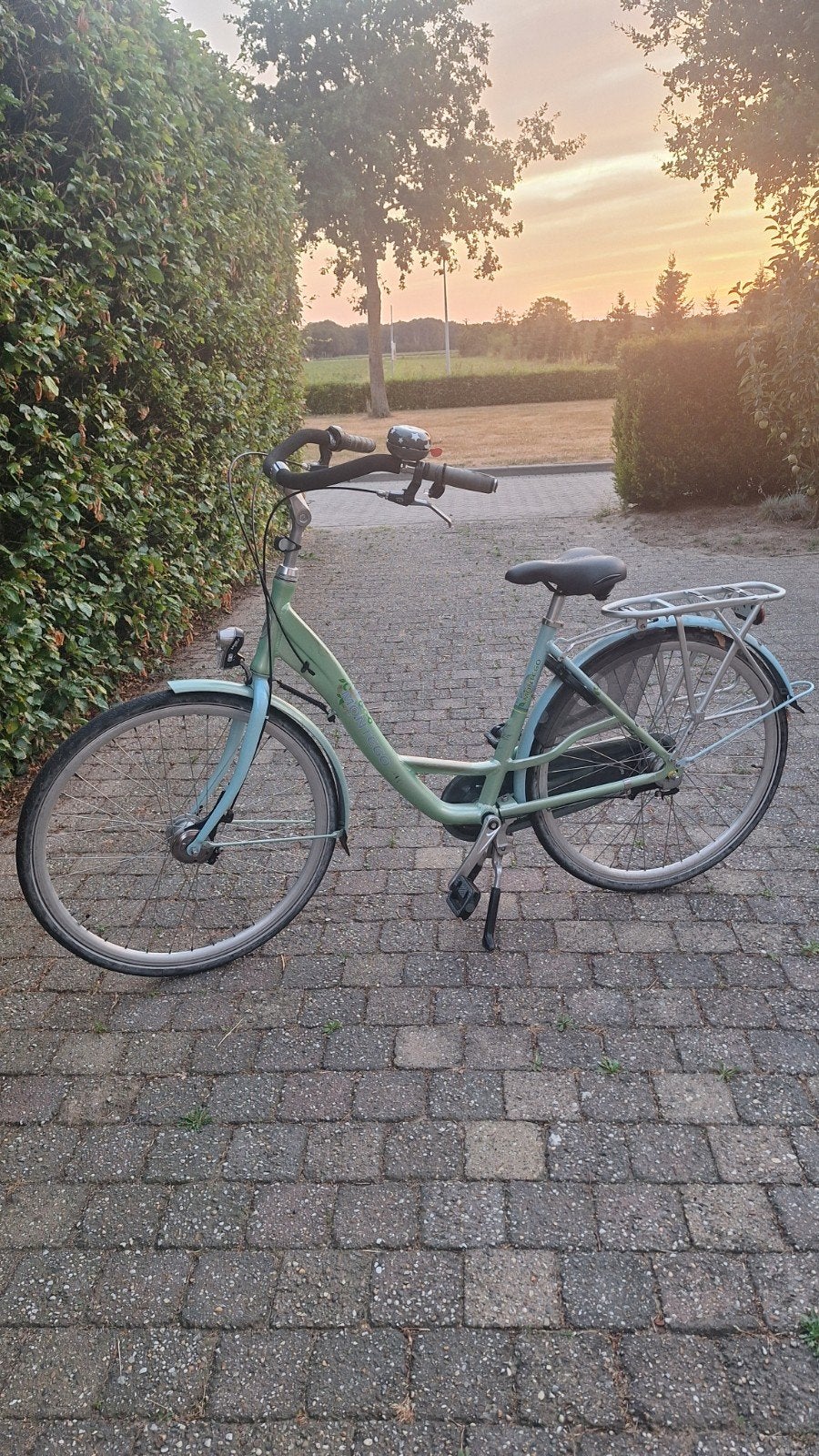 Montego Moederfiets 24 inch - Lichtblauw/Groen, Gebruikt, Velgrem, Dubbele standaard, Minder dan 47 cm