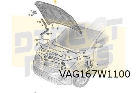Volkswagen T-Cross (3/19-) Motorkap Origineel! 2GM823031D, -, -, Nieuw, -