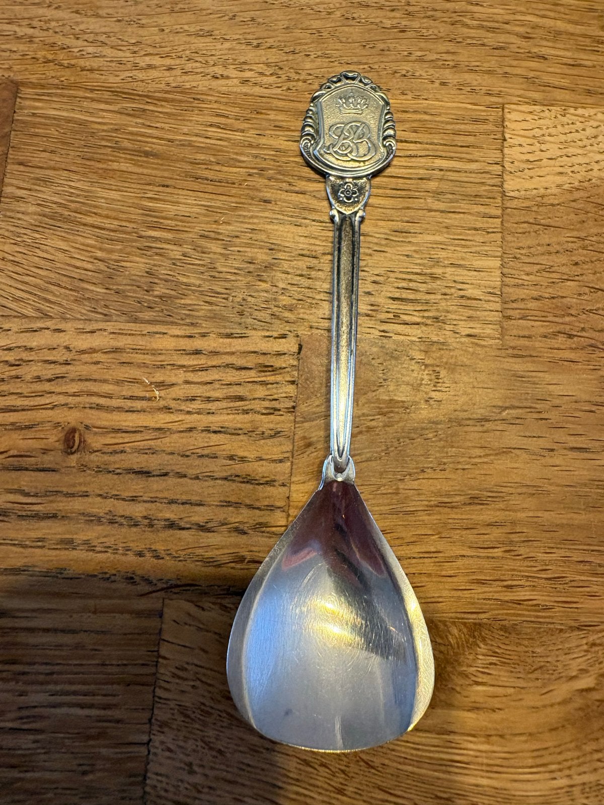 Antieke zilveren lepel met monogram en kroon, Antiek en Kunst, Ophalen of Verzenden