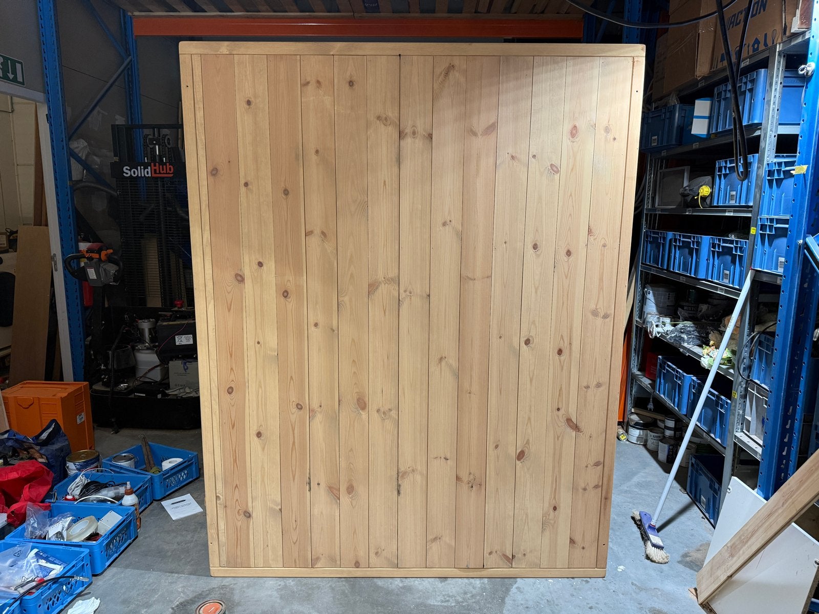 Massief grenen wandscherm 203160 cm – geolied, Huis en Inrichting, Ophalen, Zo goed als nieuw