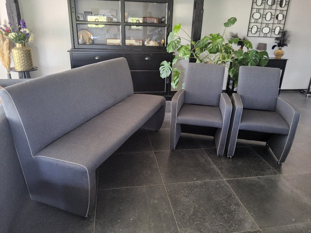 Eetkamerbank + stoelen, Huis en Inrichting, Ophalen, Drie, Zo goed als nieuw, Modern
