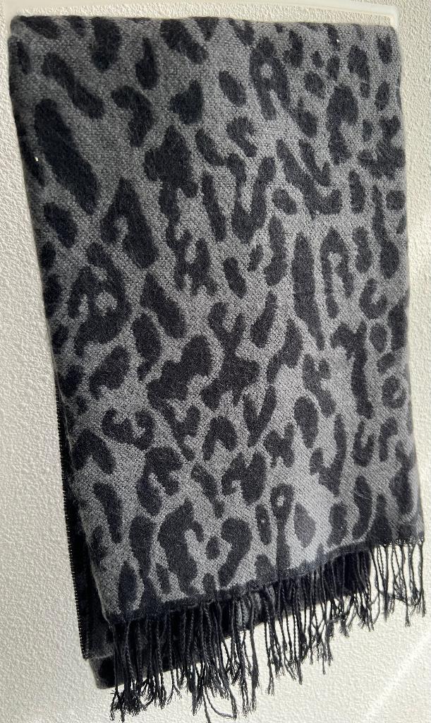 Leopard zwart met grijs sjaal, Kleding | Dames, Mutsen, Sjaals en Handschoenen, Ophalen, Nieuw, Sjaal