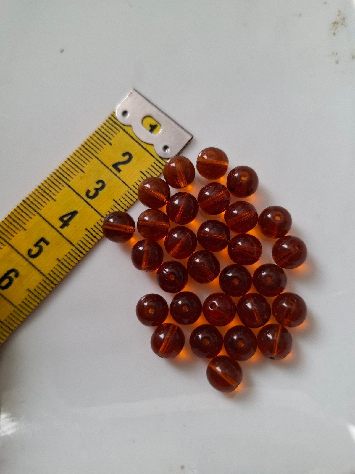 29 stuks 8 mm glaskralen bruin oranje kralen partij, Kraal, -, -, Nieuw