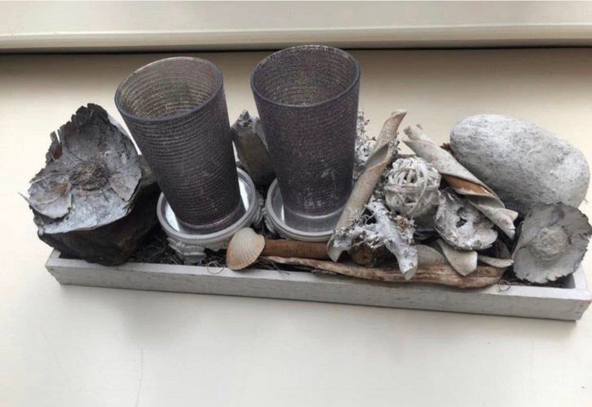 Waxinelichtjes decoratief plateau van hout. Alles inclusief., Ophalen of Verzenden, Zo goed als nieuw, Hout