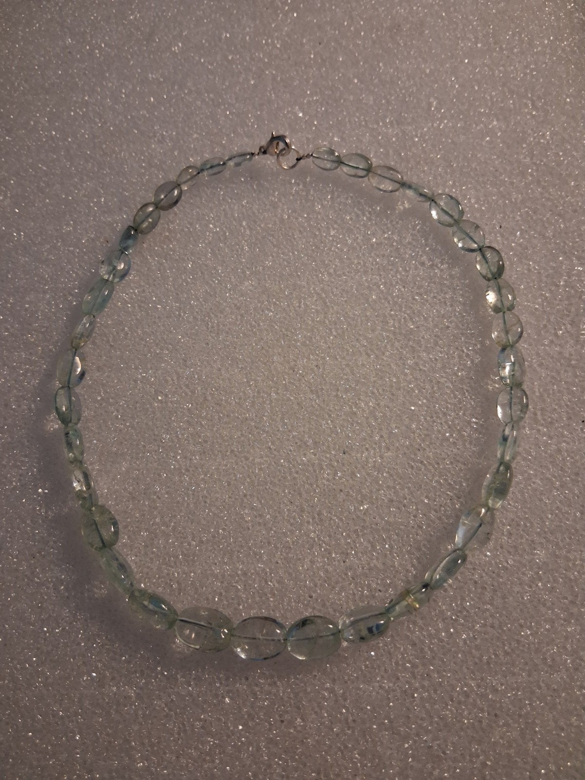 Aquamarijn ketting -- lengte 38 cm, Ophalen of Verzenden, Nieuw, Blauw, Steen of Mineraal