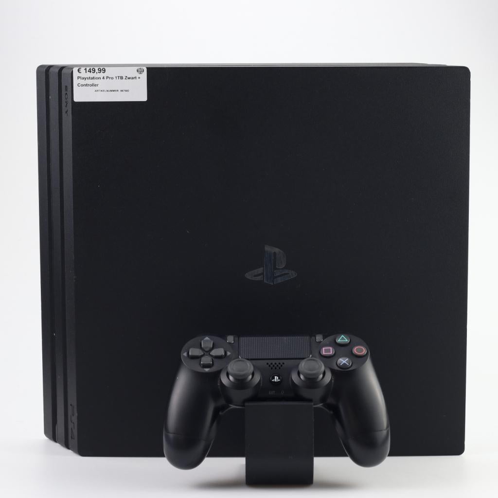 Playstation 4 Pro 1TB Zwart + Controller, Spelcomputers en Games, Spelcomputers | Sony PlayStation 4, Sony, Zo goed als nieuw