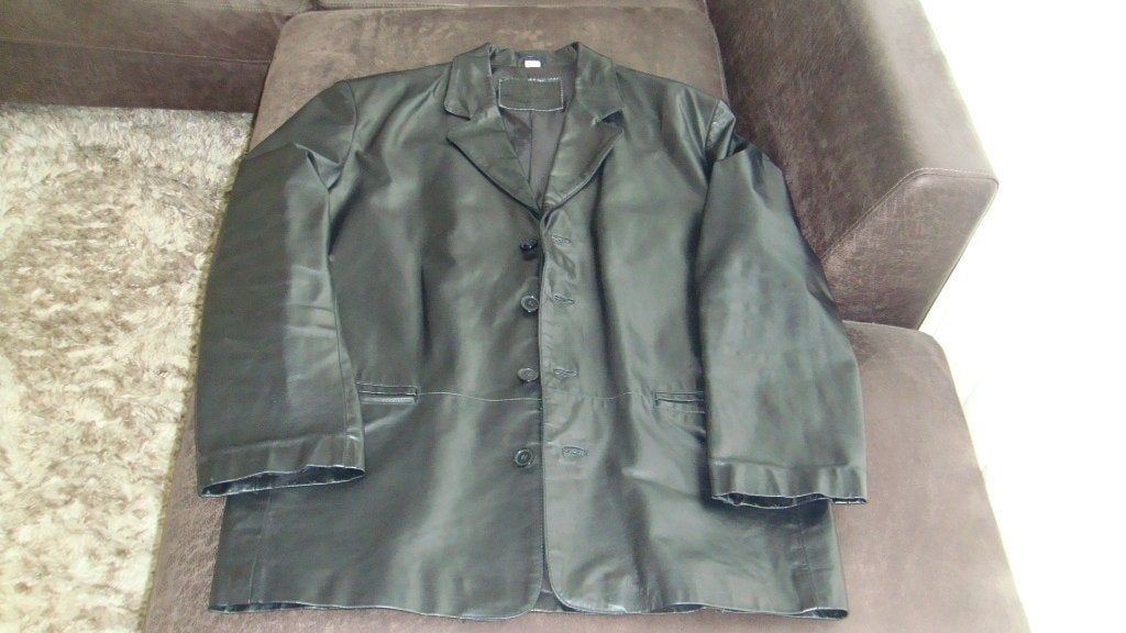 Nieuwe zwarte Leder jas, colbert, maat 52/54 L/XL, Kleding | Heren, Kostuums en Colberts, Maat 52/54 (L), Union River, Zwart, Nieuw