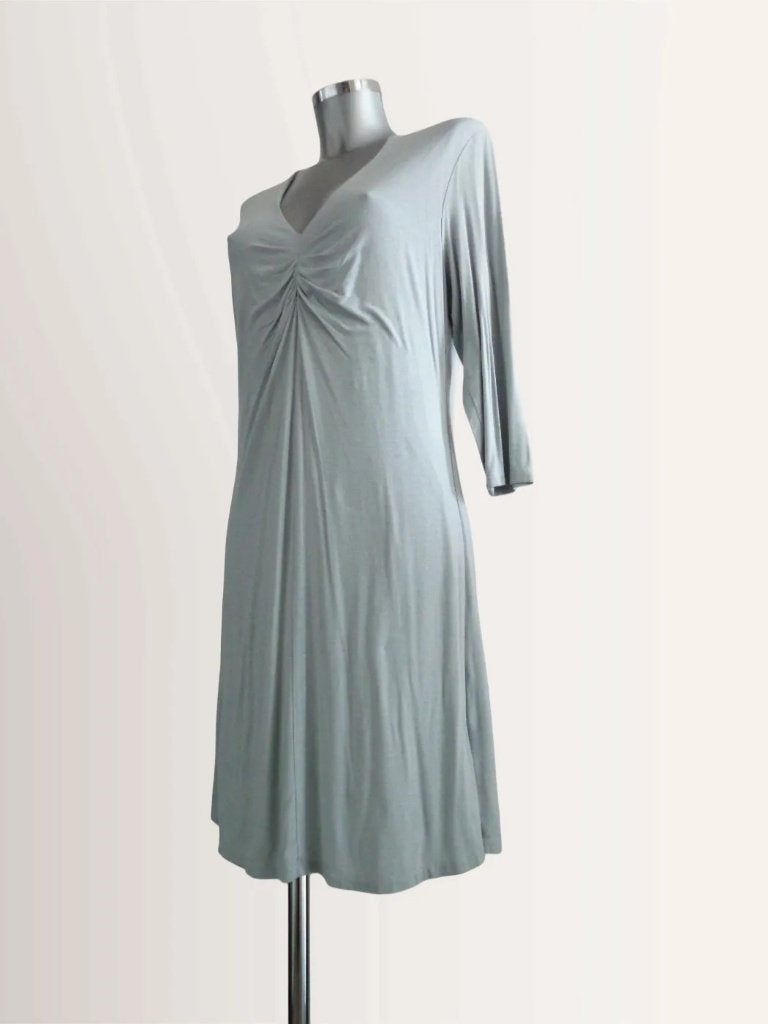 Repeat jurk, lichtblauw, maat 44, viscose, Repeat, Maat 42/44 (L), Zo goed als nieuw, Knielengte