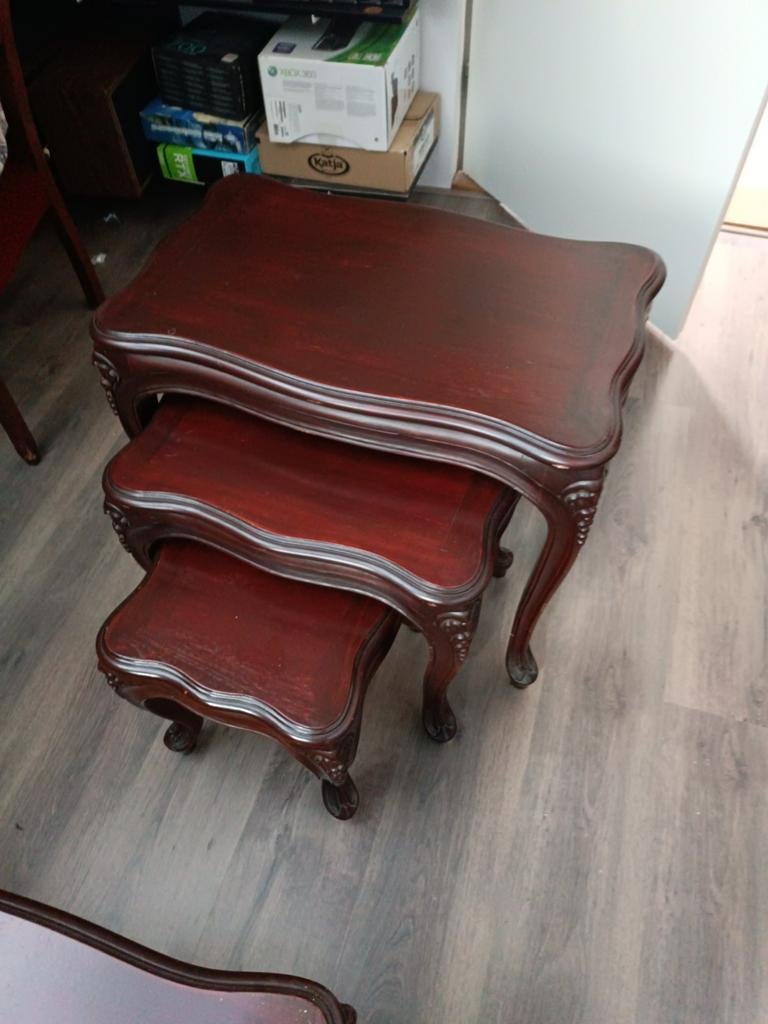 Set van 3 x bijzettafel s Massief Teak, Ophalen