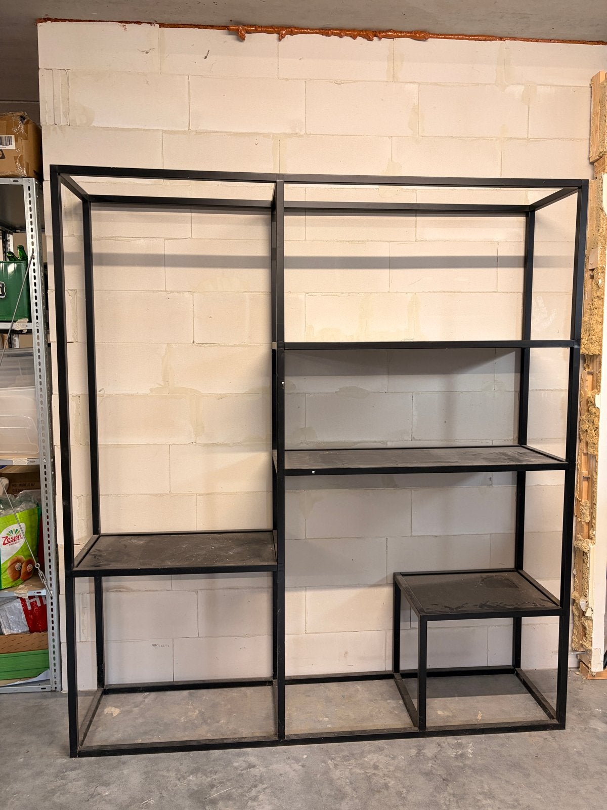 2x Zwarte metalen kasten - Breedte 174cm, Hoogte 193,5cm, Huis en Inrichting, Ophalen, Met plank(en), Gebruikt, Metaal