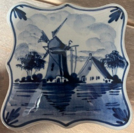 Delfst blauw doosje, Ophalen of Verzenden