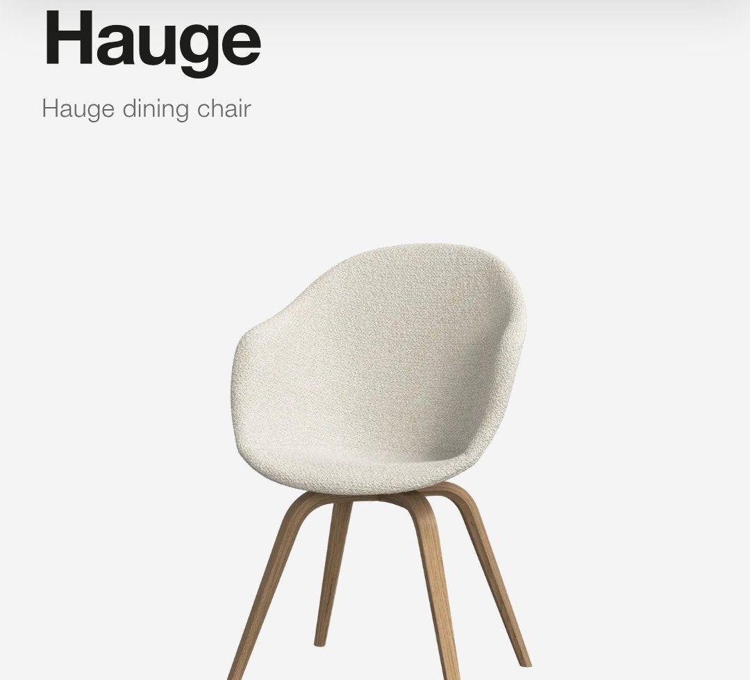 Eames Schommelstoel Crème & Boconcept Eetkamerstoel Wit, Gebruikt, Twee, Hout, Danish design, Mid-century modern