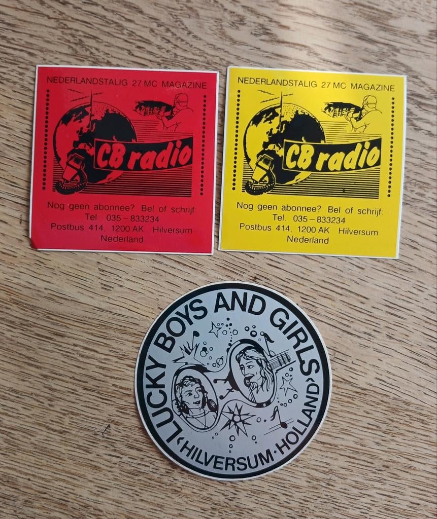 Stickers piratenzender radio luisteramateur HILVERSUM, Ophalen of Verzenden, Zo goed als nieuw