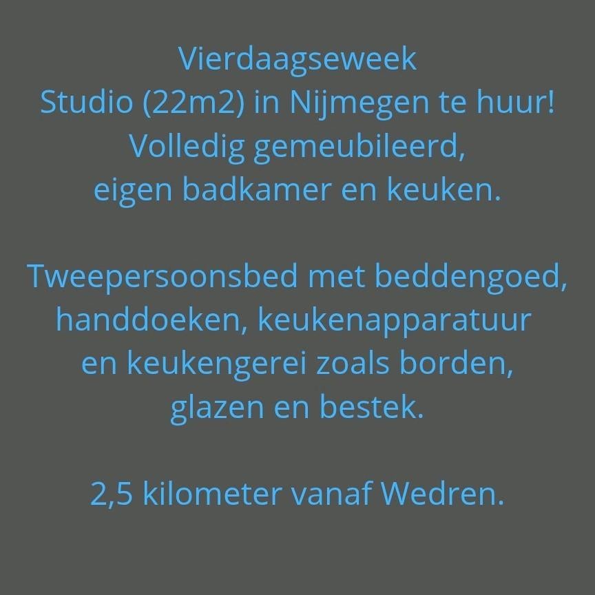 VIERDAAGSEWEEK studio (22m2) te huur!, Tickets en Kaartjes