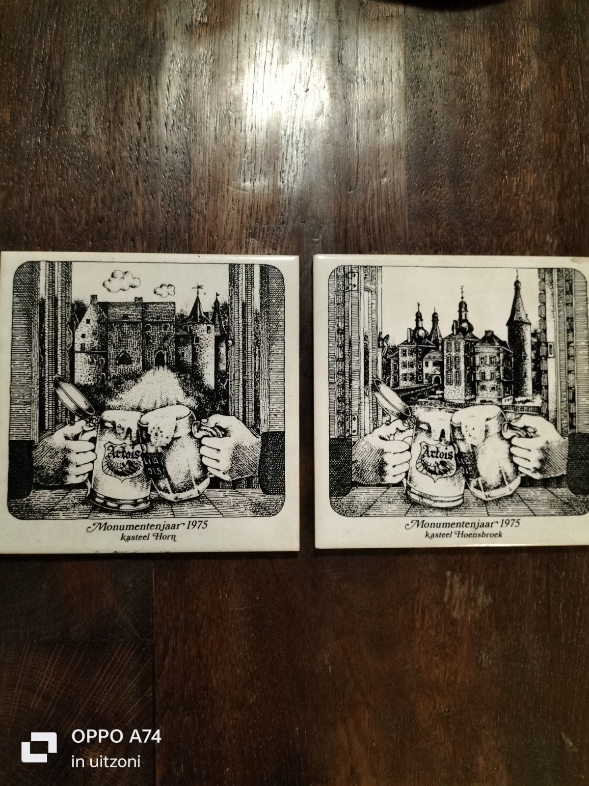 Mosa Monumentenjaar 1975 onderzetters - Kasteel Hoensbroek, Ophalen of Verzenden