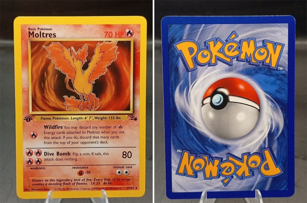 Moltres Fossil 1st edition (FO 27) - Excellent, Ophalen of Verzenden, Zo goed als nieuw, Losse kaart
