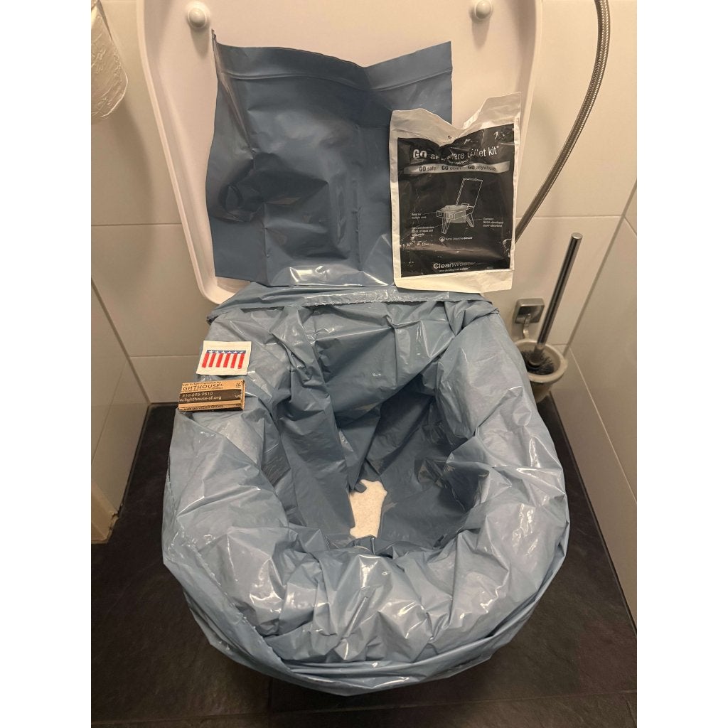 WAG BAG “Go Anywhere Toilet Kit”   noodtoilet prepper toilet, Sport en Fitness, Gebruikt, Ophalen of Verzenden, Guaestus Trading