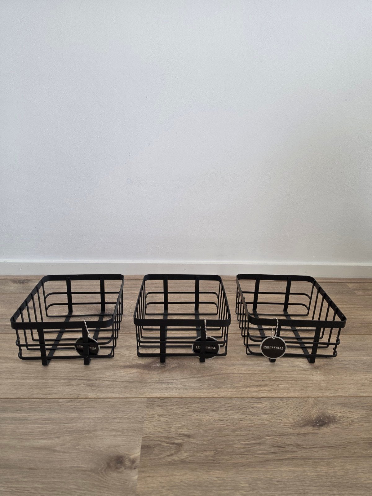 Zwart metalen draad manden opbergmanden nieuw met labels, Huis en Inrichting, Mand, Nieuw, Ophalen of Verzenden, Metaal