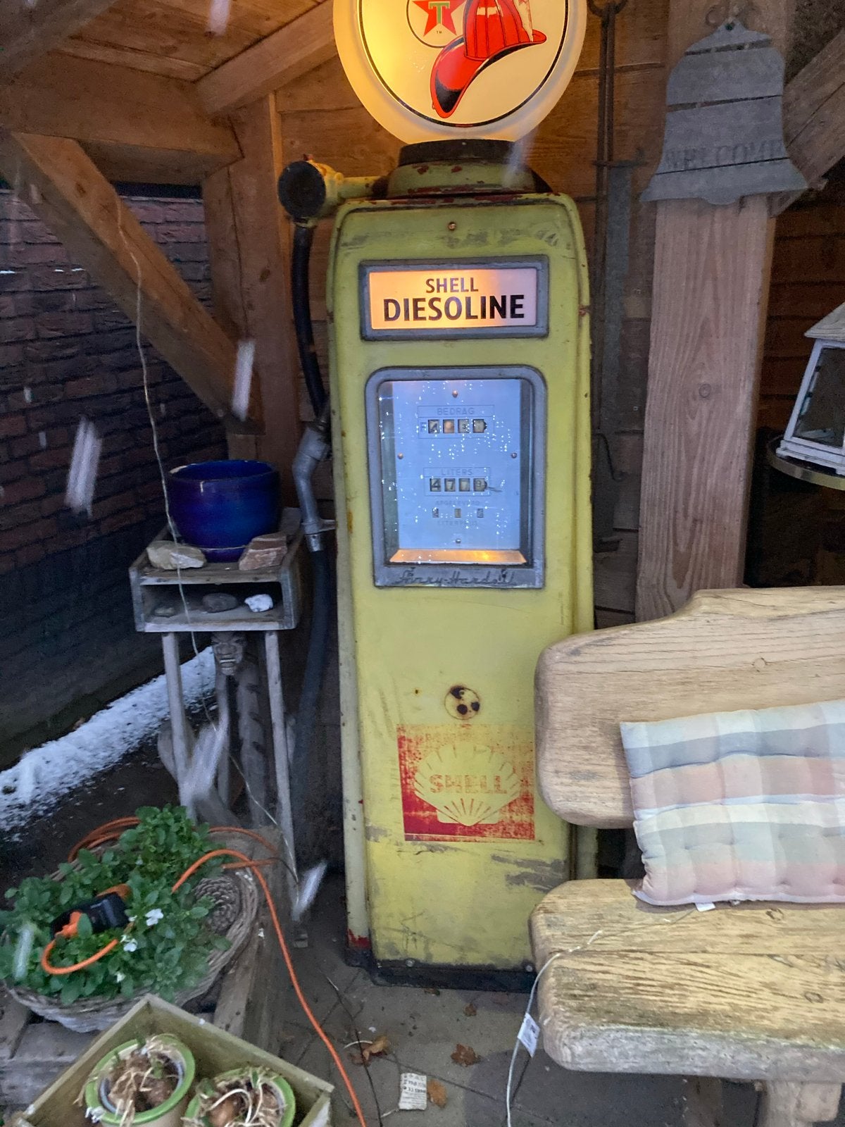 Vintage Shell Diesoline benzinepomp - decoratief, Ophalen