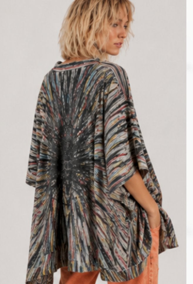 poncho vest festival M/L, Kleding | Dames, Truien en Vesten, Ophalen of Verzenden, Zo goed als nieuw