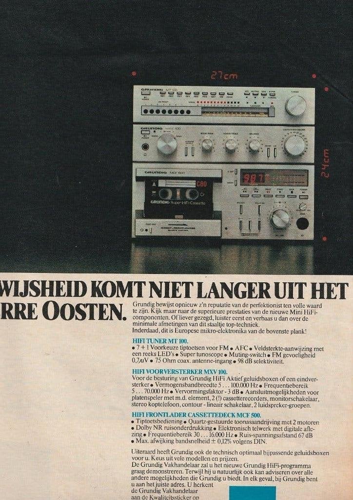 Retro reclame 1980 Grundig hifi tuner MT100, Verzamelen, Verzenden, Overige typen