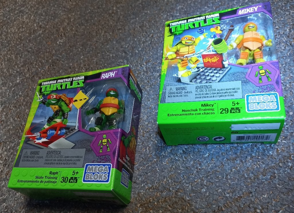 Teenage mutant ninja turtles , raph en mikey , mega bloks ., Ophalen of Verzenden, Nieuw, Megabloks