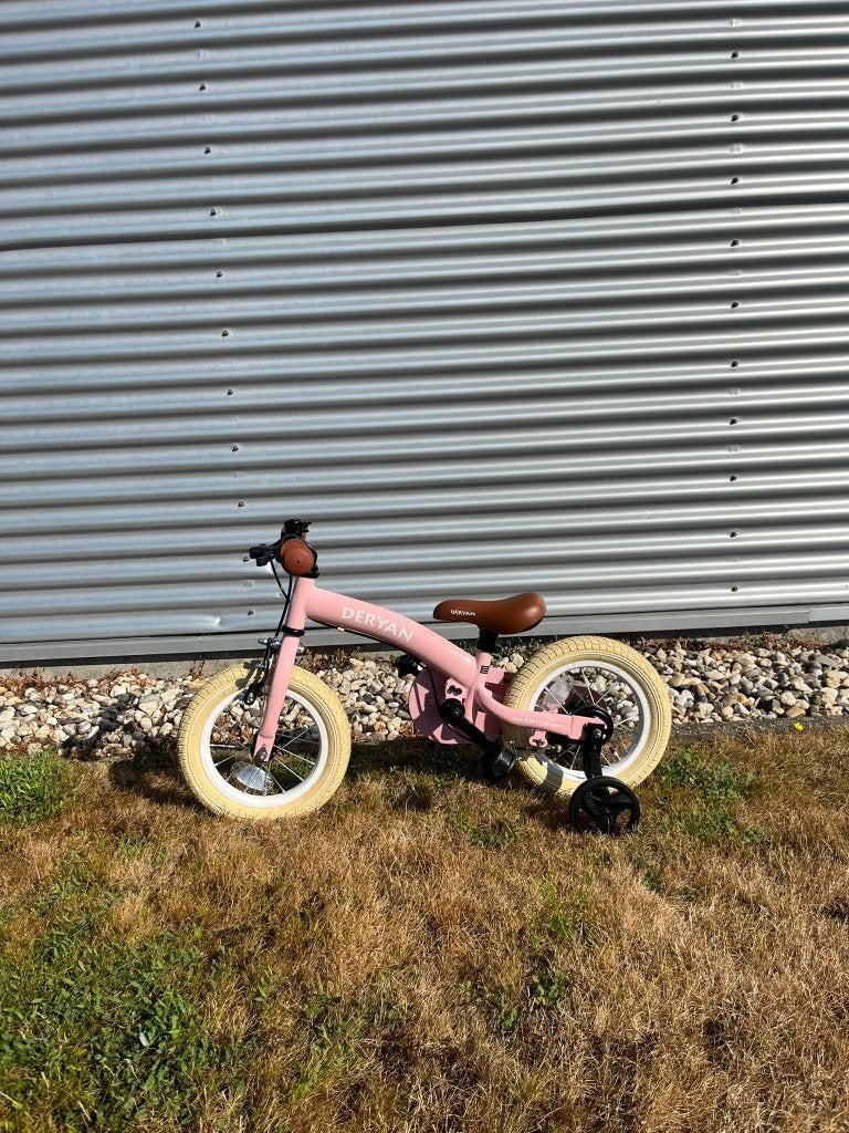 DERYAN 3-in-1 Kinderfiets 12 inch – Roze, Loopfiets, Deryan, Team@deryan.com, Ophalen of Verzenden