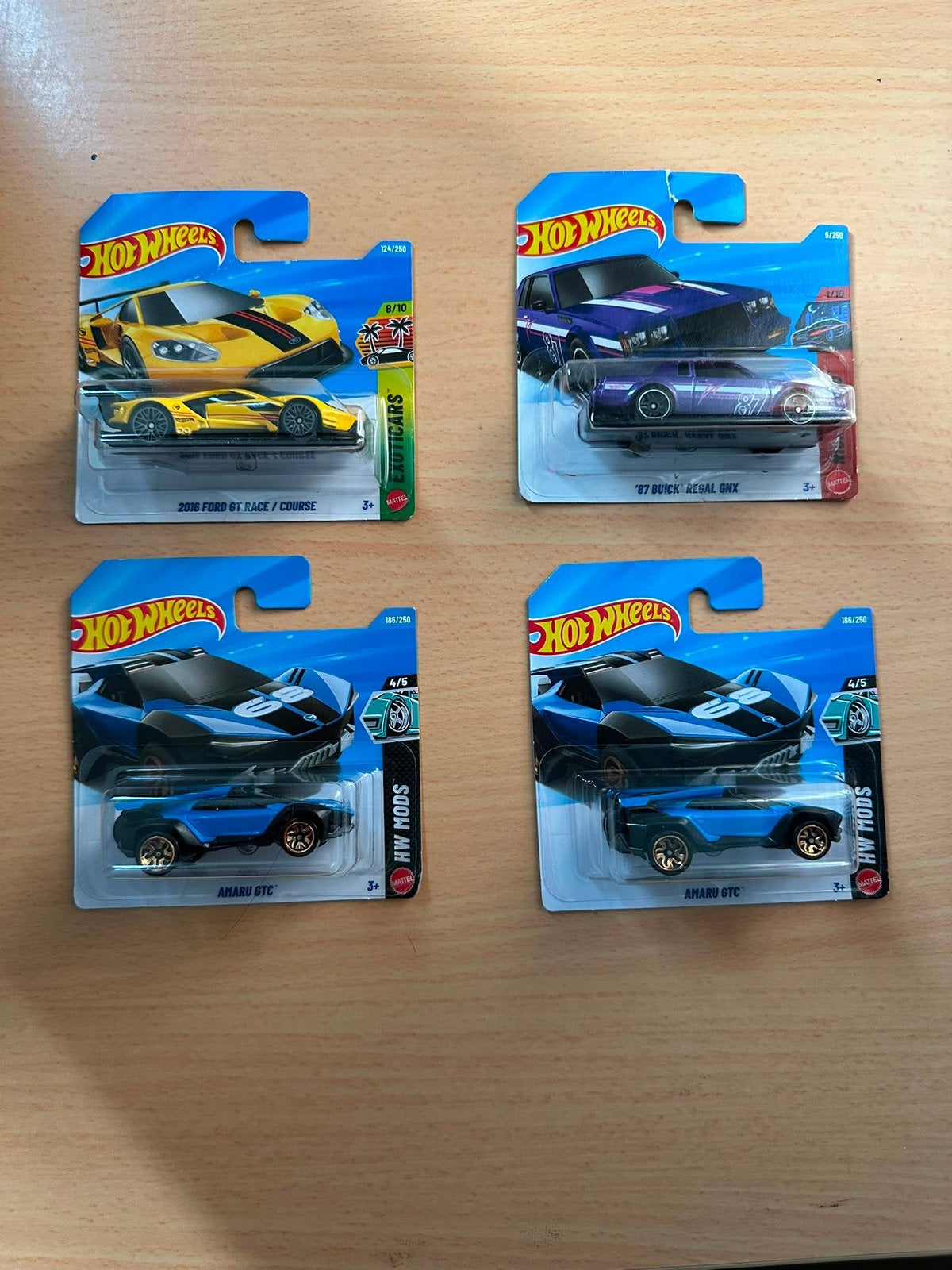 Hot Wheels Ford GT, Buick Regal GNX en 2x AmarU GT-C.️, Kinderen en Baby's, Verzenden, Nieuw