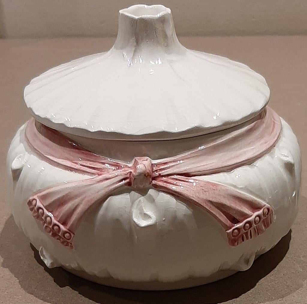 🫚Vintage: Keramische knoflookpot - Met deksel🏷️€8,-, Gebruikt, Ophalen of Verzenden, Voorraadpot, Steen/keramiek