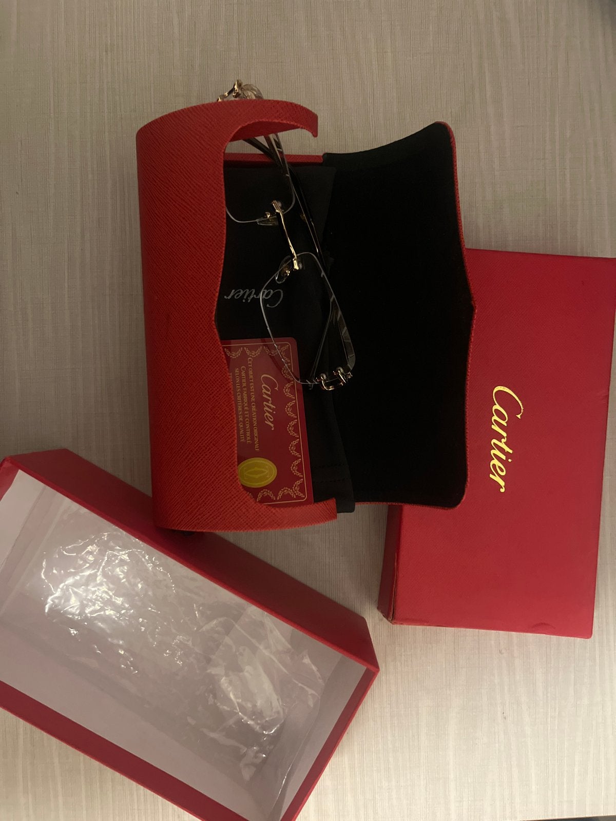 Cartier brilmontuur met etui en doos - Zo goed als nieuw, Overige kleuren, Zo goed als nieuw, Bril, Ophalen