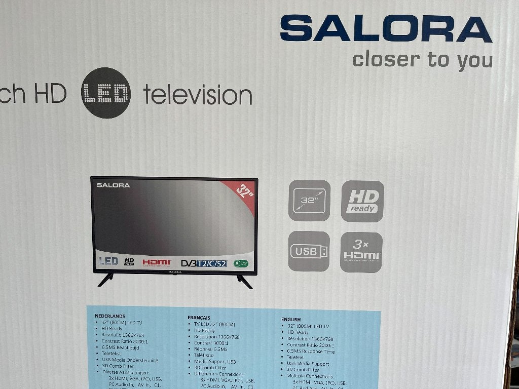 kleuren tv 32 INC HD led 80 cm Ready , nieuw in doos, Overige merken, LED, 50 Hz, HD Ready (720p)