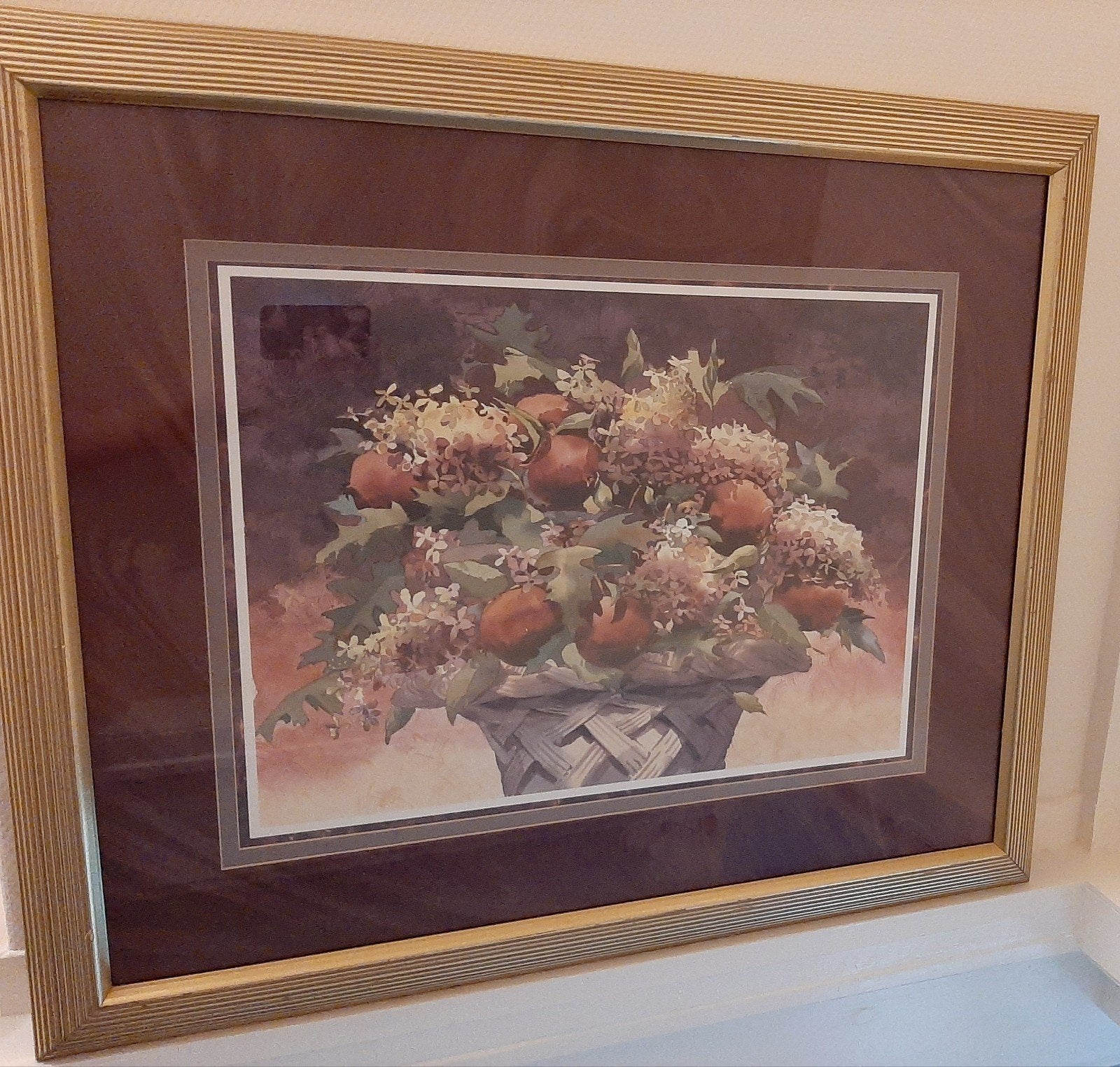 prent stilleven bloemenmand, Ophalen of Verzenden