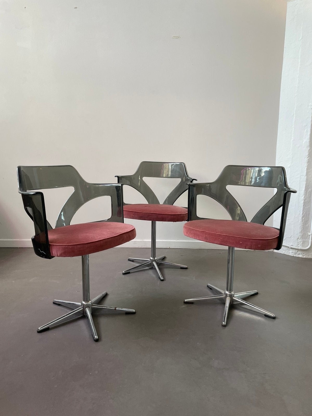 3 stoelen space age vintage jaren 60, Ophalen, Twee, ., Zo goed als nieuw