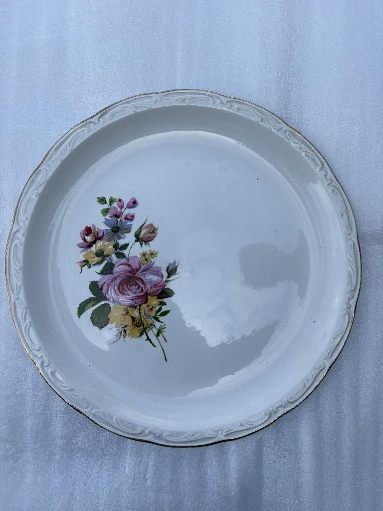 Decoratief bord met bloemenmotief, Ophalen of Verzenden