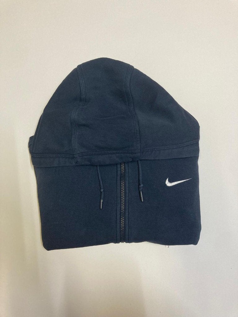 90s Vintage Nike Hoodie - S - Navy - Blue Label - Streetwear, Blauw, Nike, Ophalen of Verzenden, Zo goed als nieuw