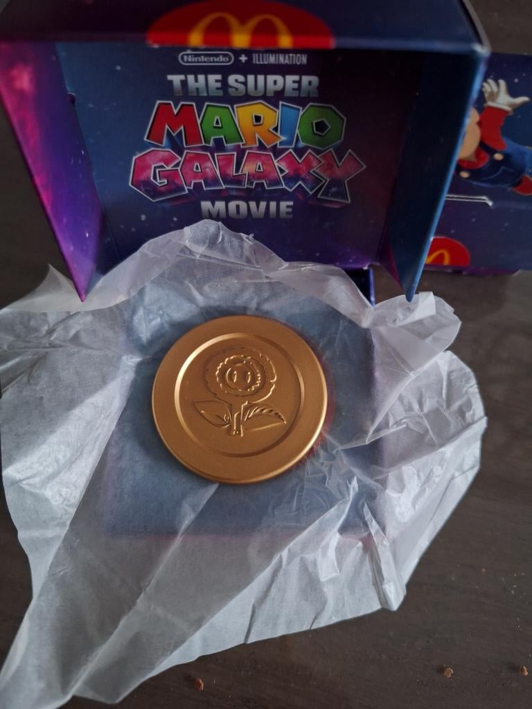 Super Mario Galaxy Movie munt McDonald's Happy Meal, Ophalen of Verzenden, Nieuw, Jongen of Meisje