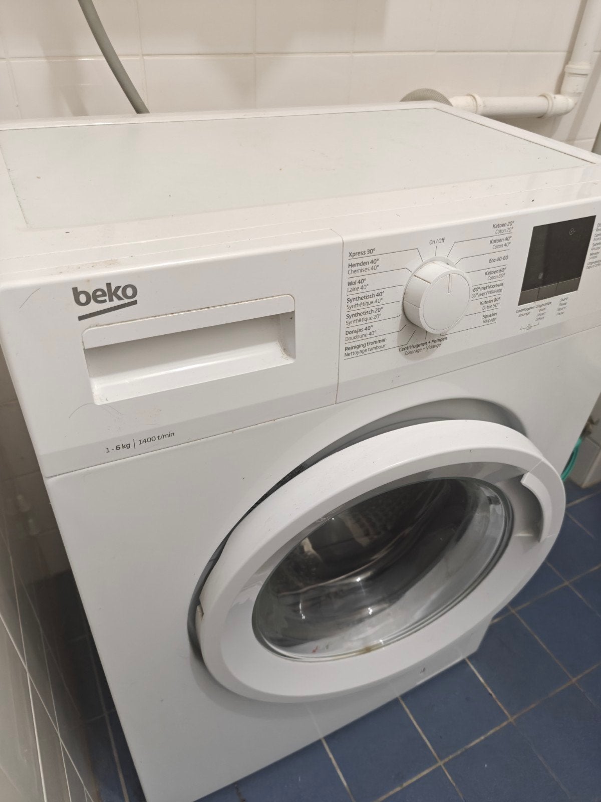 Beco wasmachine, Ophalen of Verzenden, Gebruikt, 1200 tot 1600 toeren, 85 tot 90 cm