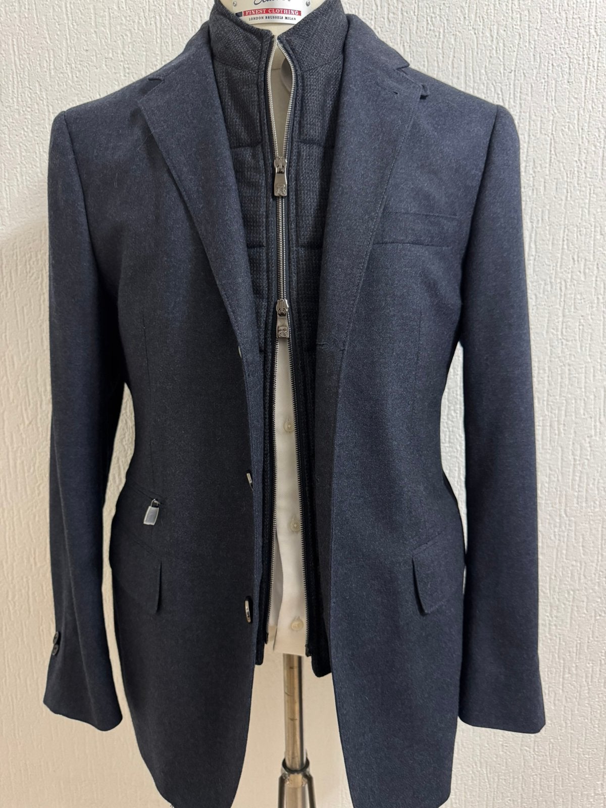 corneliani scooterjacket, Kleding | Heren, Kostuums en Colberts, Zo goed als nieuw, Maat 52/54 (L), Blauw, Verzenden
