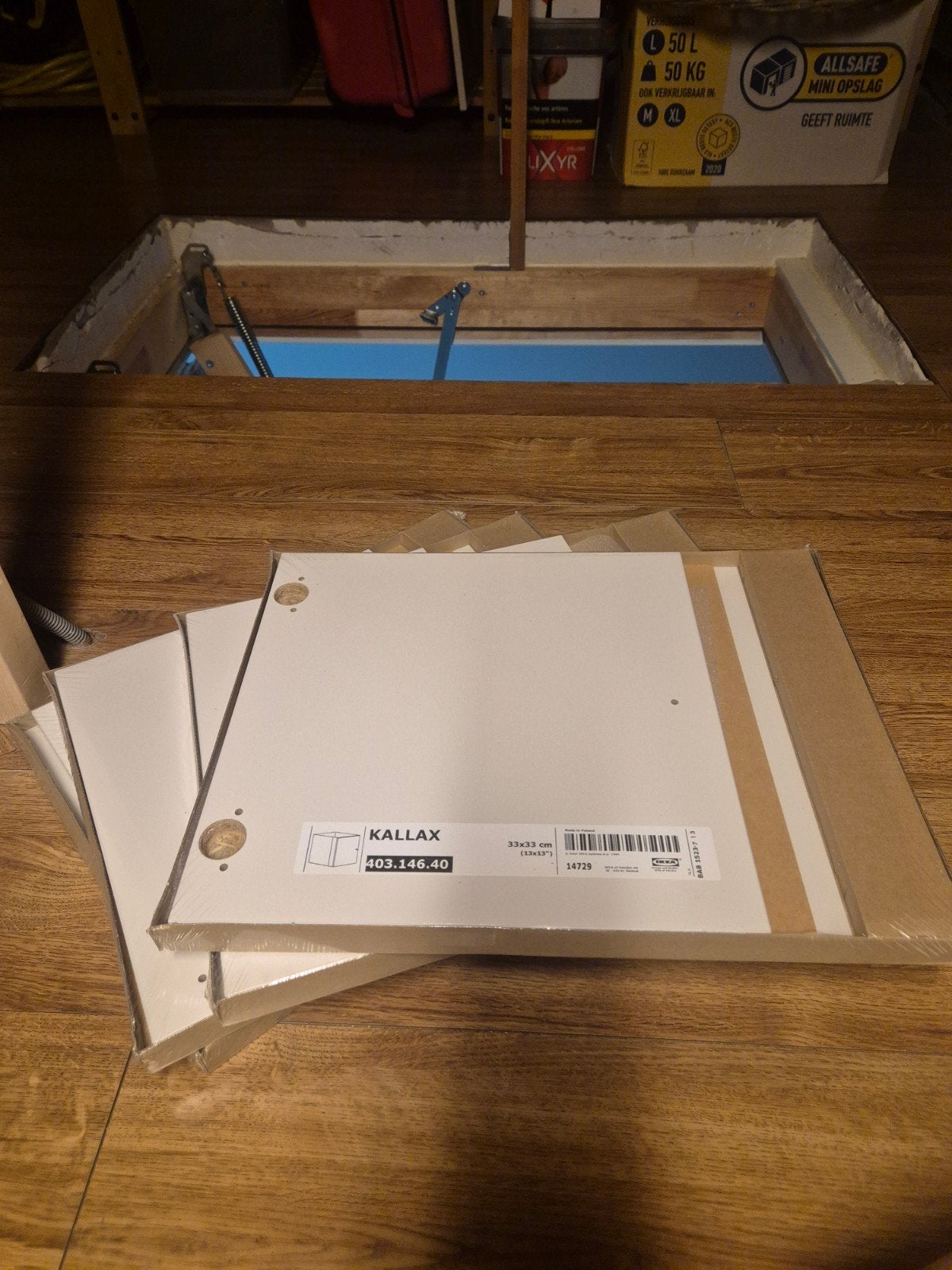 Kallax inzet met deur, kleur wit, 4 stuks, Ophalen, Minder dan 50 cm, Nieuw, Minder dan 100 cm