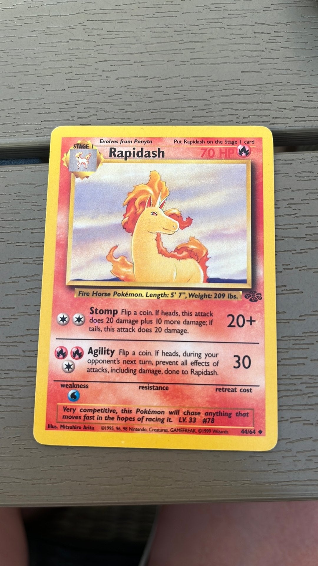 Rapidash 44/64 jungle pokemon, Ophalen of Verzenden, Gebruikt, Losse kaart