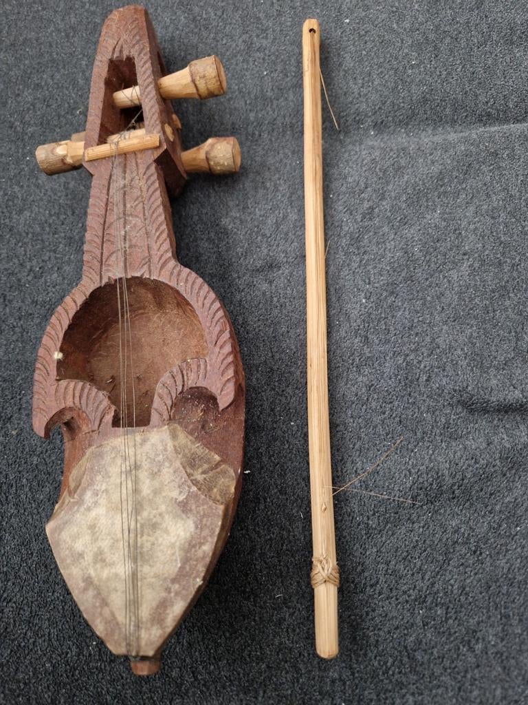 Sarangi uit Nepal. Met strijkstok, Muziek en Instrumenten, Strijkinstrumenten | Overige, Gebruikt, Ophalen of Verzenden