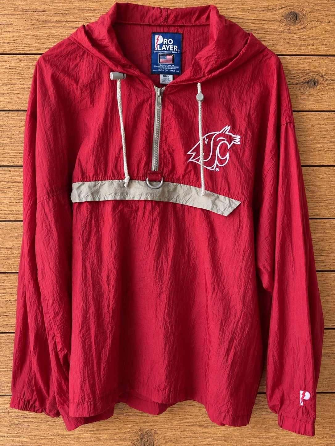 Vintage 90s Pro Player WSU Cougars Windbreaker Jas Maat M/L, Ophalen of Verzenden, Zo goed als nieuw, Maat 52/54 (L)